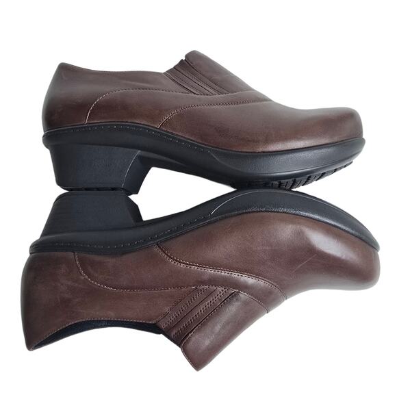 Abeo Colbie Clogs Size 8.5 Brown Leather Comfort Heels Slip Resistant Shoes - Picture 14 of 15